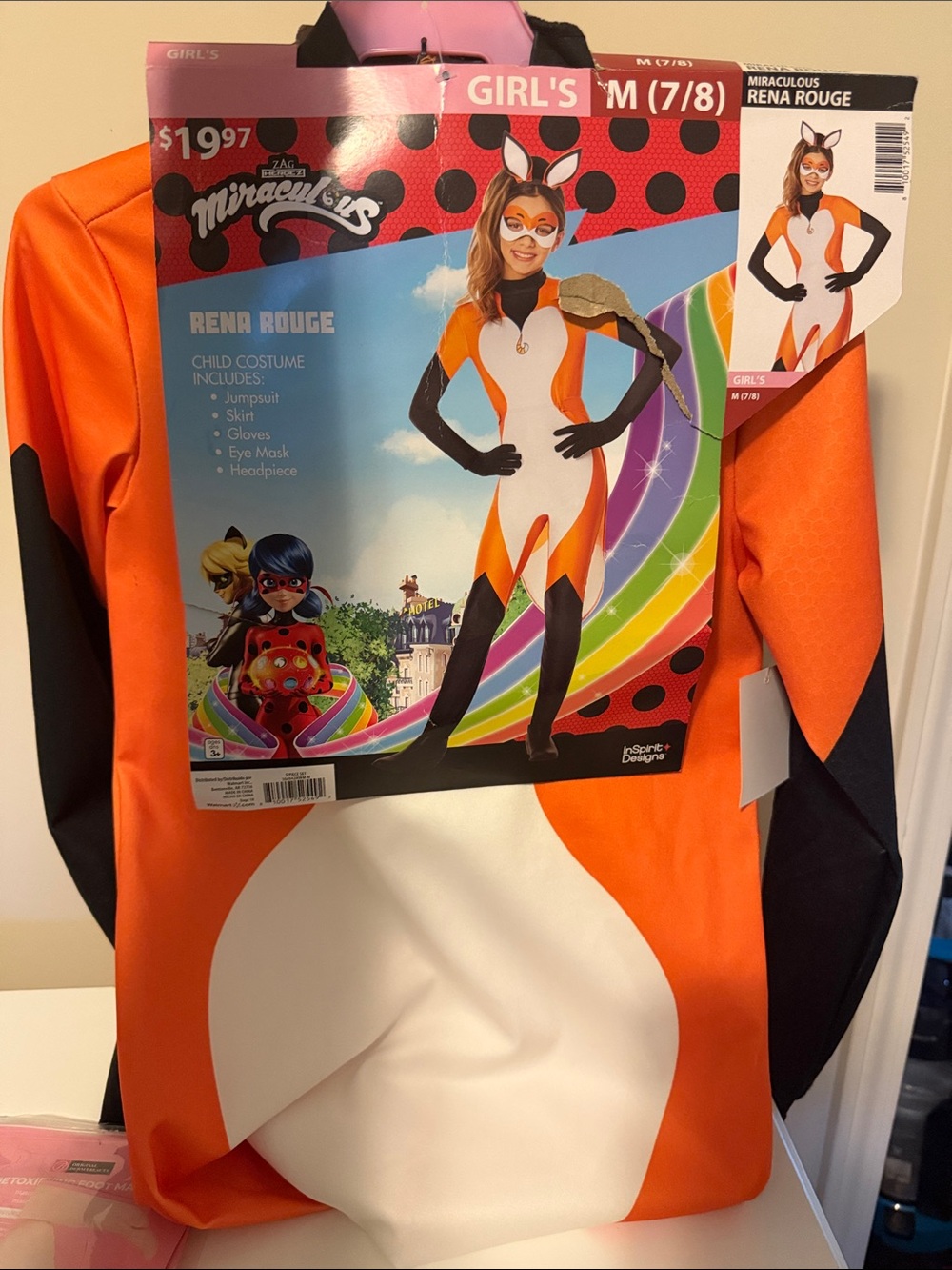 Rena Rouge Girls Costume - Orange & White (Size M 7/8)